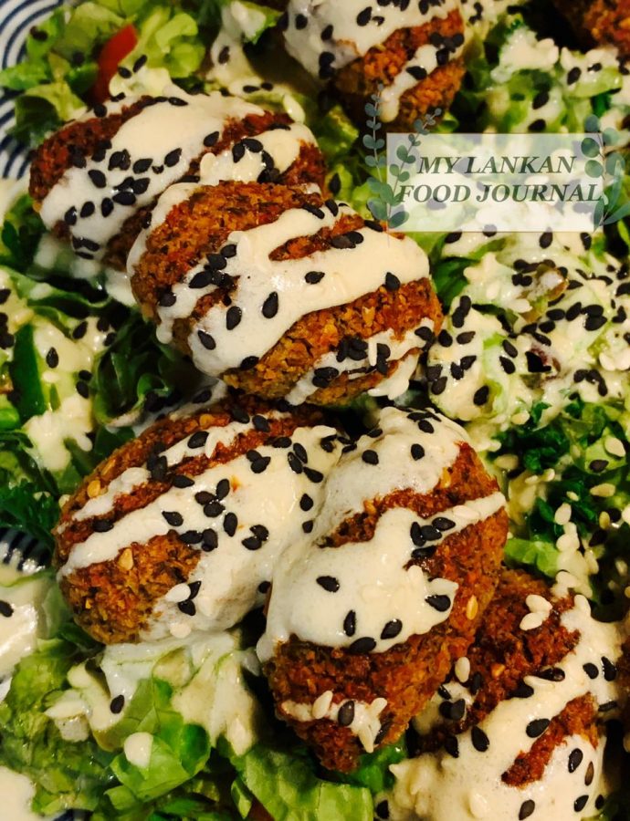 Oven Baked Falafel with Easy Tahini Dressing